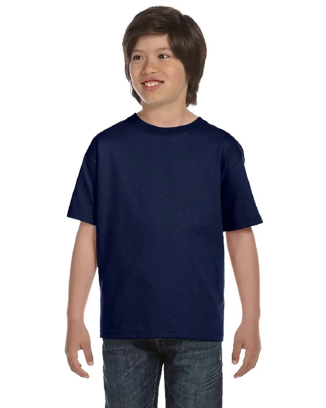 Hanes Youth ComfortSoft T-Shirt | Navy Front Pockets Side Pockets Patch Pockets