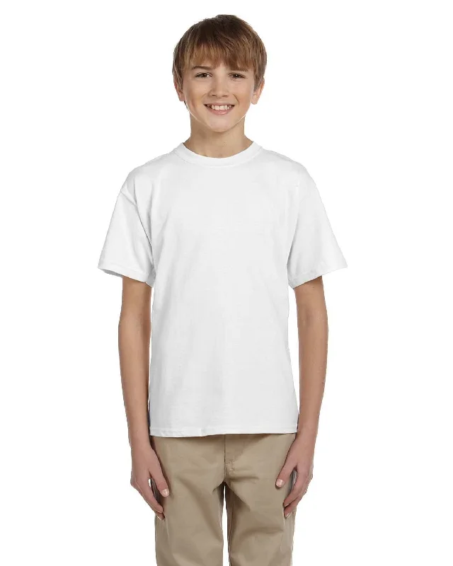 Hanes Youth Heavyweight 50/50 T-Shirts | White Silk Blend Satin Velvet