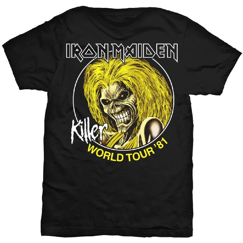 Iron Maiden | Official Band T-Shirt | Killer World Tour 81 Sequined Glittery Shiny