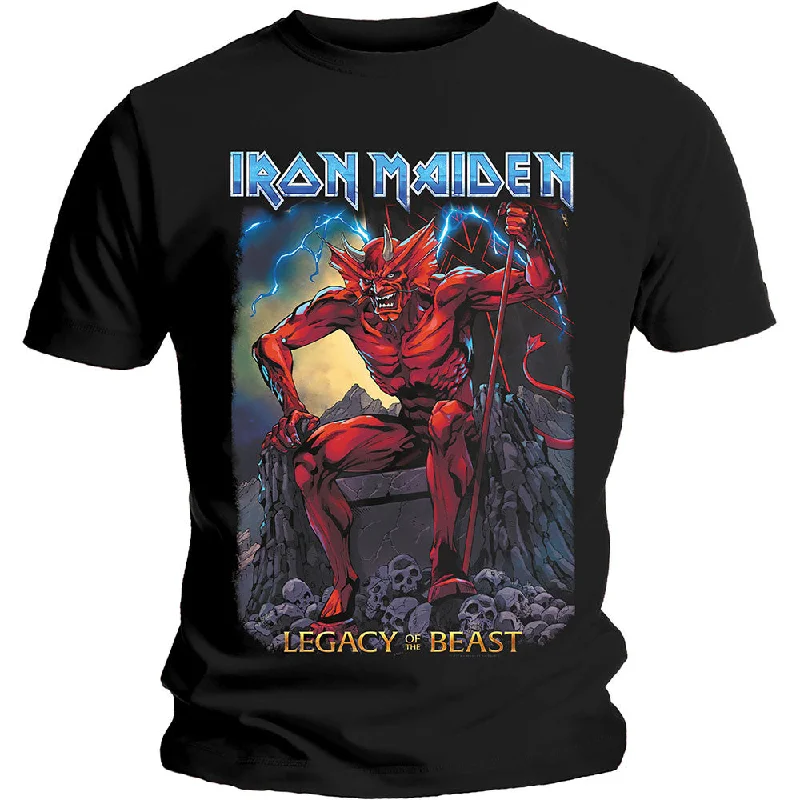 Iron Maiden | Official Band T-Shirt | Legacy of the Beast 2 Devil Print Jacquard Patchwork Iron Maiden | Official Band T-Shirt | Legacy of the Beast 2 Devil Print Jacquard Patchwork