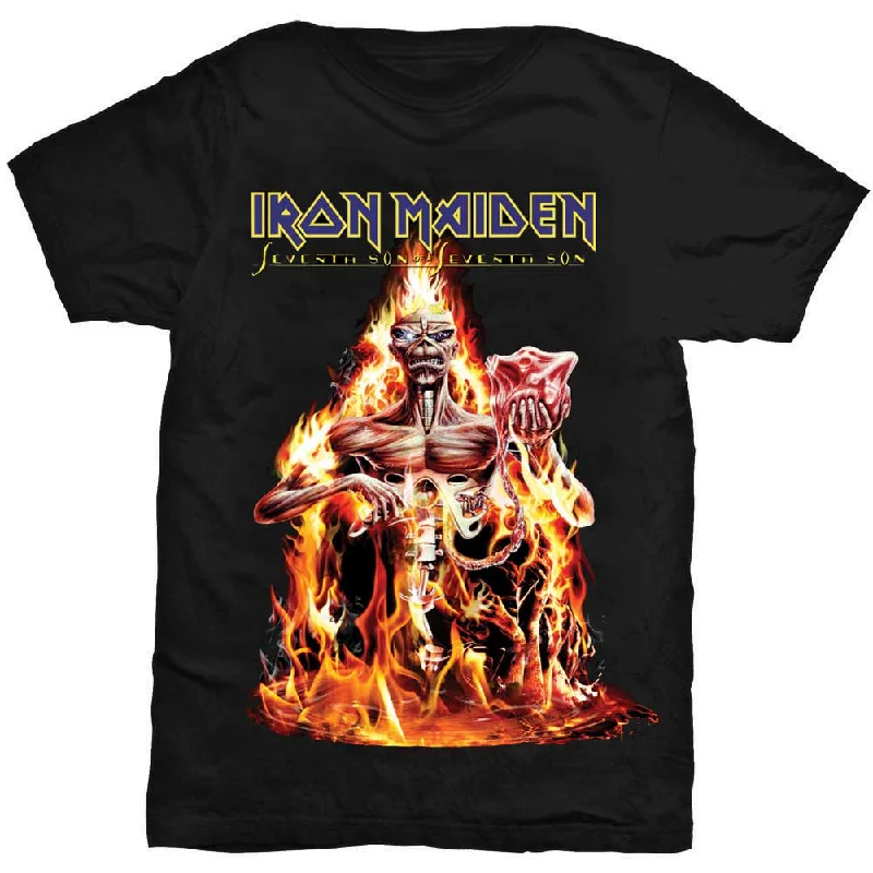 Iron Maiden | Official Band T-Shirt | Seventh Son Rayon Fabric Velvet Fabric Corduroy Fabric