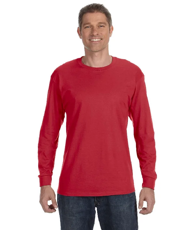 Jerzees DRI-POWER ACTIVE Long Sleeve T-Shirt | True Red Cozy Warm Stylish
