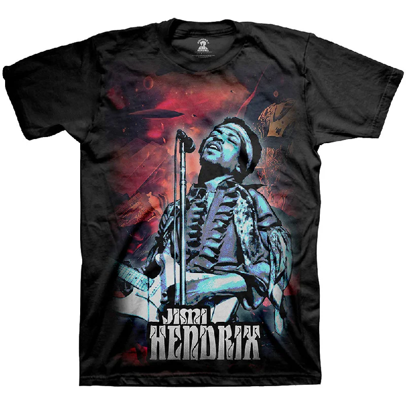 Jimi Hendrix | Official Band T-Shirt | Universe Beaded Sequined Faux Fur