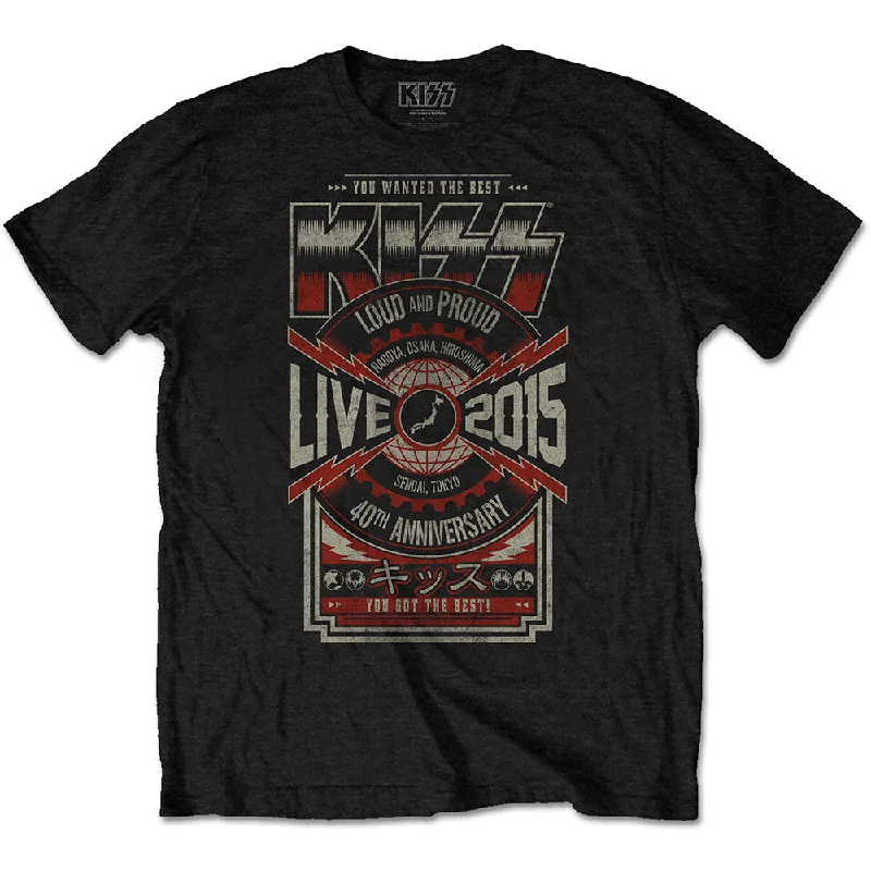 KISS | Official Band T-Shirt | Japan Live 2016 (Back Print) V-Neck T-Shirt Long Sleeve Cotton KISS | Official Band T-Shirt | Japan Live 2016 (Back Print) V-Neck T-Shirt Long Sleeve Cotton