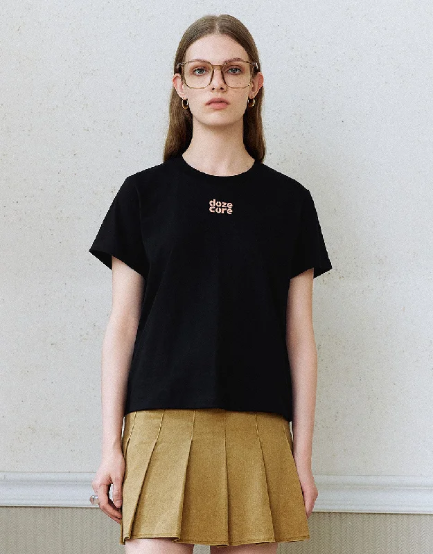 Letter Printed Crew Neck T-Shirt Graphic T-Shirt Round Neck Polyester