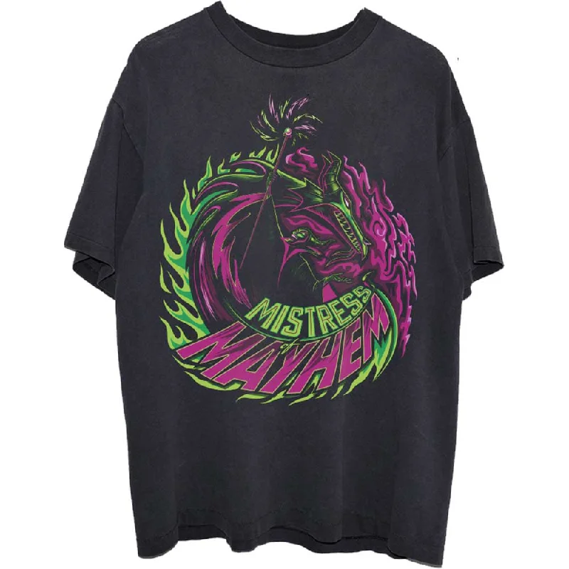 Disney | Official Band T-Shirt | Sleeping Beauty Maleficent Mistress of Mayhem Polka Dot Checkered Tartan