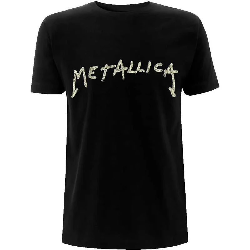 Metallica | Official Band T-Shirt | Wuz Here (Back Print) Silk Blend Satin Velvet