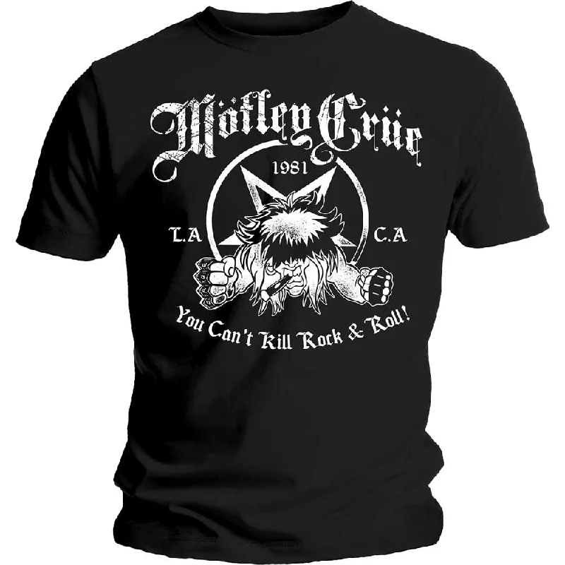 Motley Crue | Official Band T-Shirt | You Can't Kill Rock & Roll Embroidered Appliqued Beaded Motley Crue | Official Band T-Shirt | You Can't Kill Rock & Roll Embroidered Appliqued Beaded