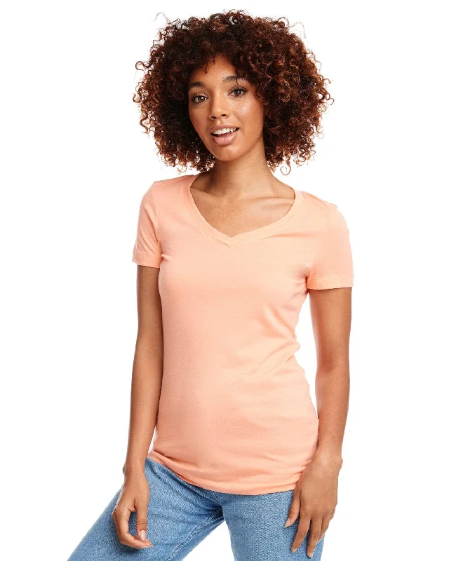 Next Level Ladies Ideal V-Neck Tee | Light Orange Modern Contemporary Chic