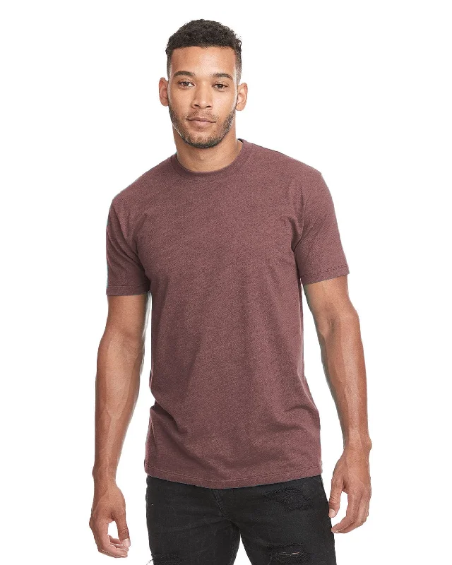 Next Level Mens CVC Crewneck Tee | Heather Maroon Mesh Fabric Canvas Fabric Denim Fabric