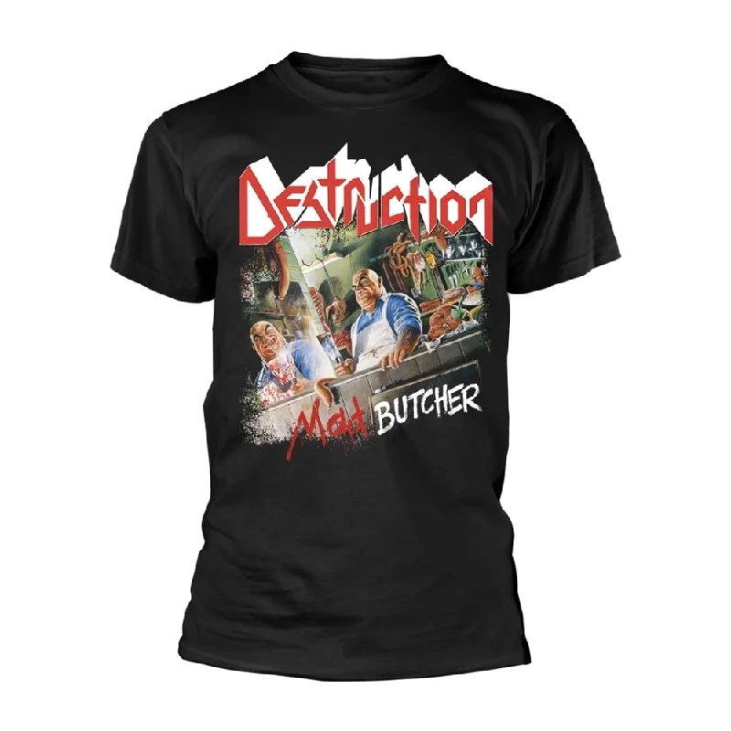 Destruction Unisex T-shirt: Mad Butcher (back print) Chenille Brocade Lace