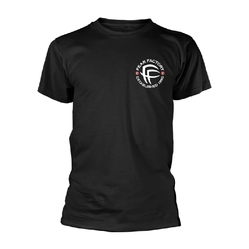 Fear Factory Unisex T-shirt: 30 Years Of Fear (back print) Houndstooth Herringbone Solid