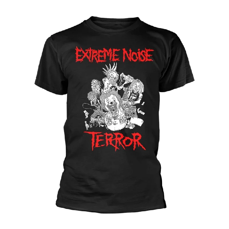 Extreme Noise Terror Unisex T-shirt: In It For Life (Variant) (back print) Lace Blend Ribbed Blend Corduroy Blend