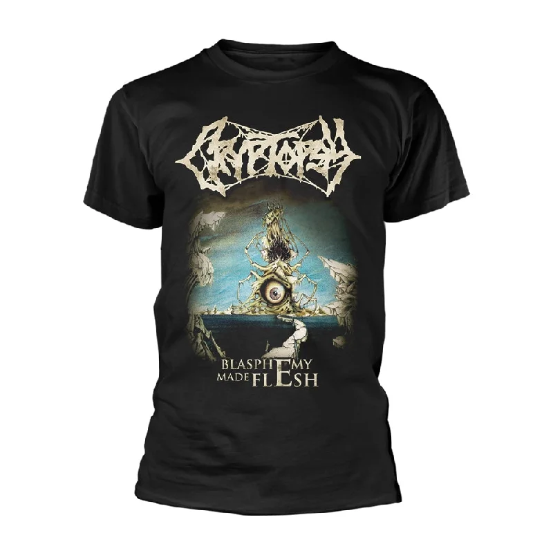 Cryptopsy Unisex T-shirt: Blasphemy Made Flesh (back print) Chenille Blend Fleece Blend Nylon Blend Cryptopsy Unisex T-shirt: Blasphemy Made Flesh (back print) Chenille Blend Fleece Blend Nylon Blend