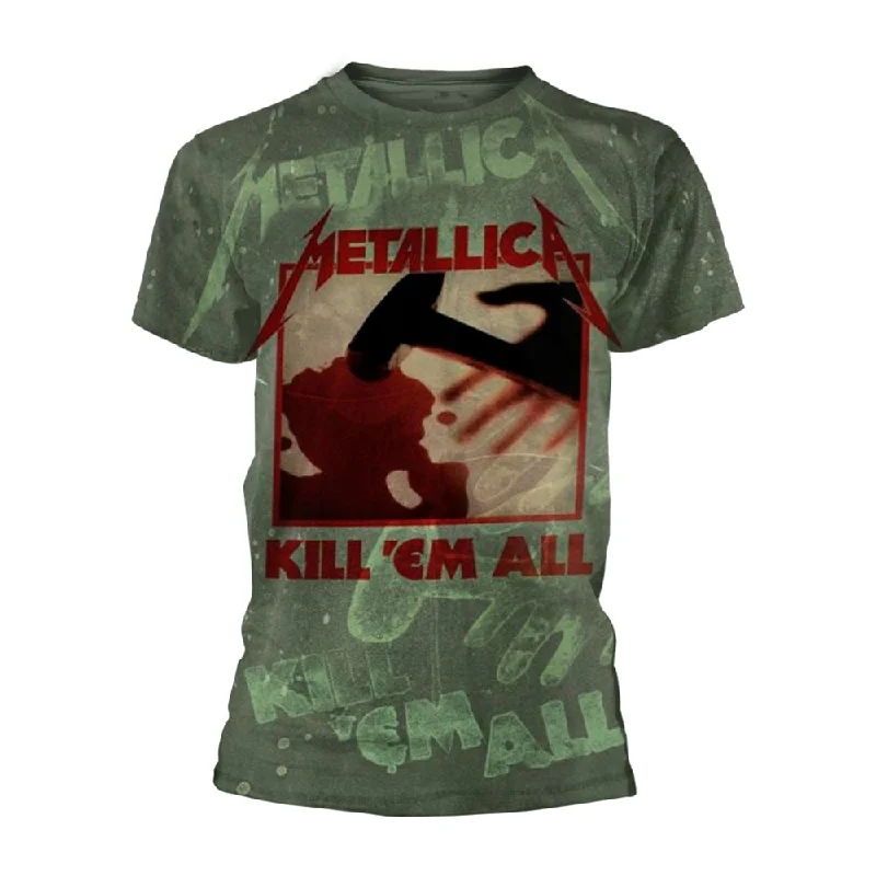 Metallica Unisex T-shirt: Kill 'Em All (All Over) (back print) Cotton Fabric Linen Fabric Terry Fabric Metallica Unisex T-shirt: Kill 'Em All (All Over) (back print) Cotton Fabric Linen Fabric Terry Fabric