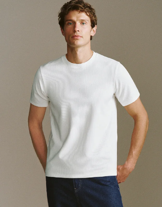 Crew Neck Knited T-Shirt Front Pockets Side Pockets Patch Pockets