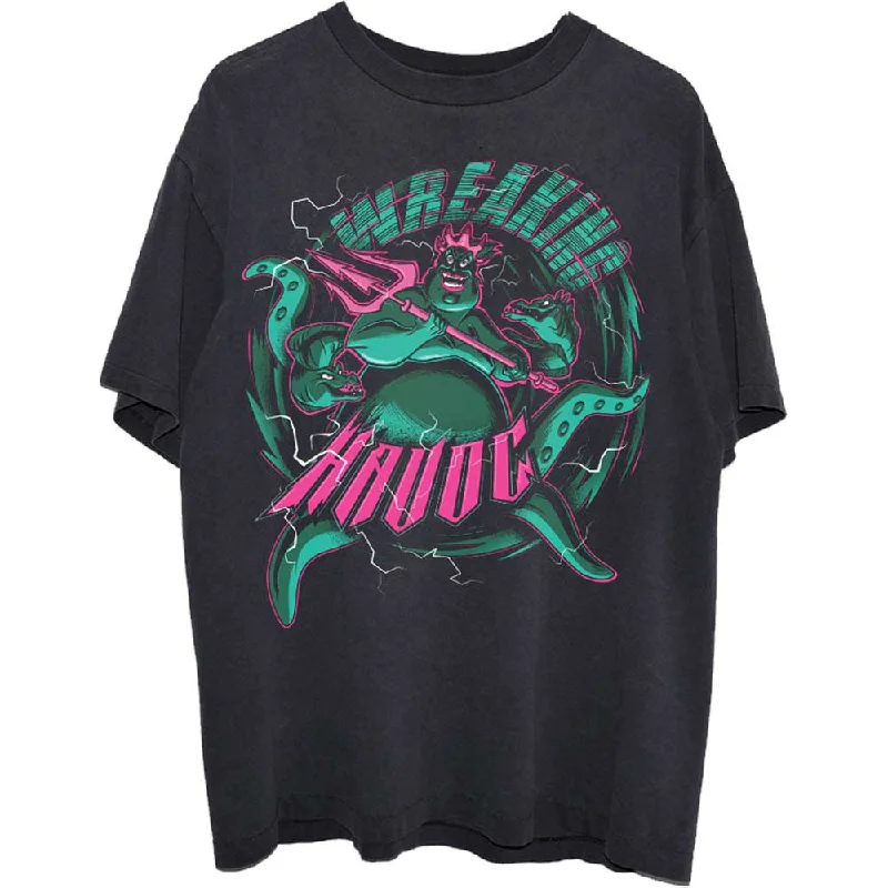 Disney | Official Band T-Shirt | Little Mermaid Ursula Wreaking Havoc Mesh Blend Leather Blend Suede Blend