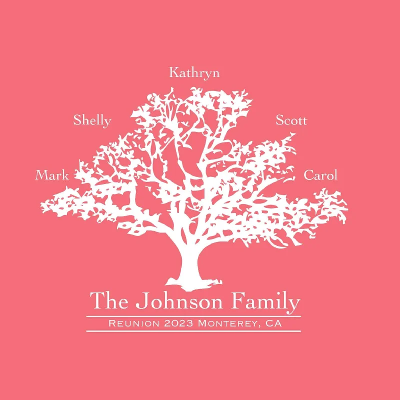 Tree Branches Family Reunion T-Shirt Design R1-2 Zippered Buttoned Snapped