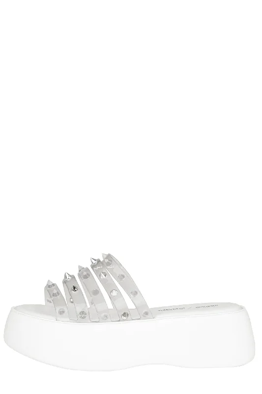 Jean Paul Gaultier Melissa Becky Punk Love in White Cozy Tencel Blend Denim Jeans