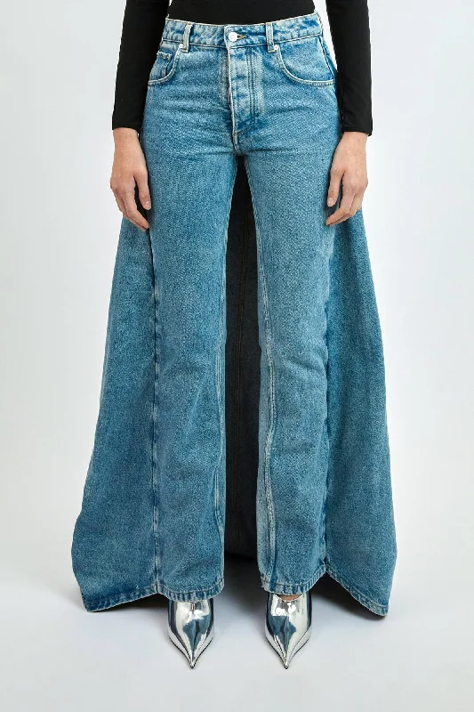 Jean Paul Gaultier x Shayne Oliver Denim Fishtail Jean Elegant Tapered Leg Denim