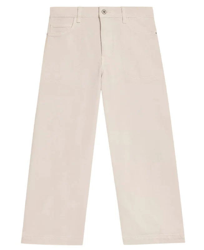 Tia Wide Leg Crop Jean - Natural White Cozy Relaxed Fit Jeans