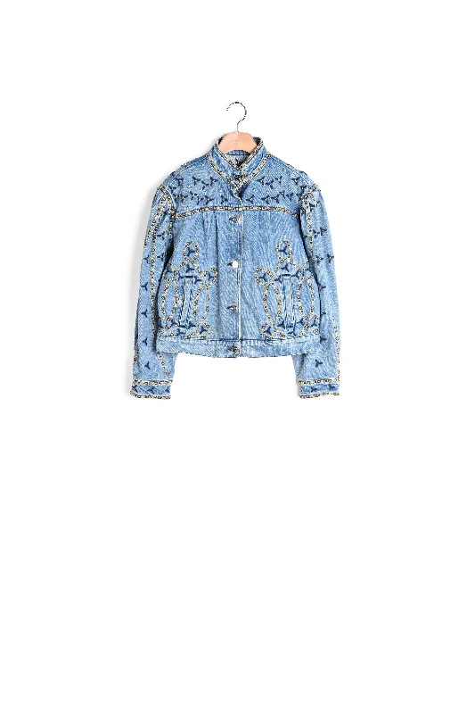 Veste en jean avec broderies et clous Elegant Skinny Leg Jeans