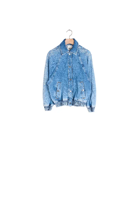Blouson en jean orné de strass Classic Black Denim Jeans