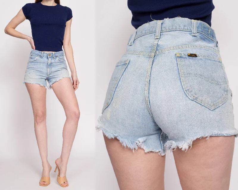 60s 70s Lee Riders Cut Off Jean Shorts - 29" Waist Trendy Colored Denim Jeans