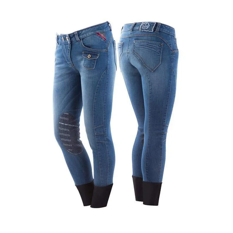 Animo NUOTO Ladies Jean Breeches Comfortable Full-Length Denim Jeans