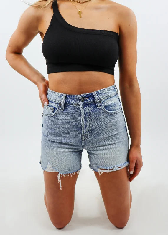 Zoey Bermuda Jean Shorts ★ Light Wash Comfortable Stretch Fit Jeans