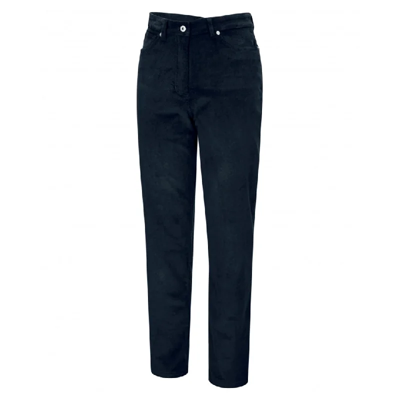 Ceres Ladies Stretch Cord Jean - Midnight Navy by Hoggs of Fife Cozy Wide-Legged Jeans