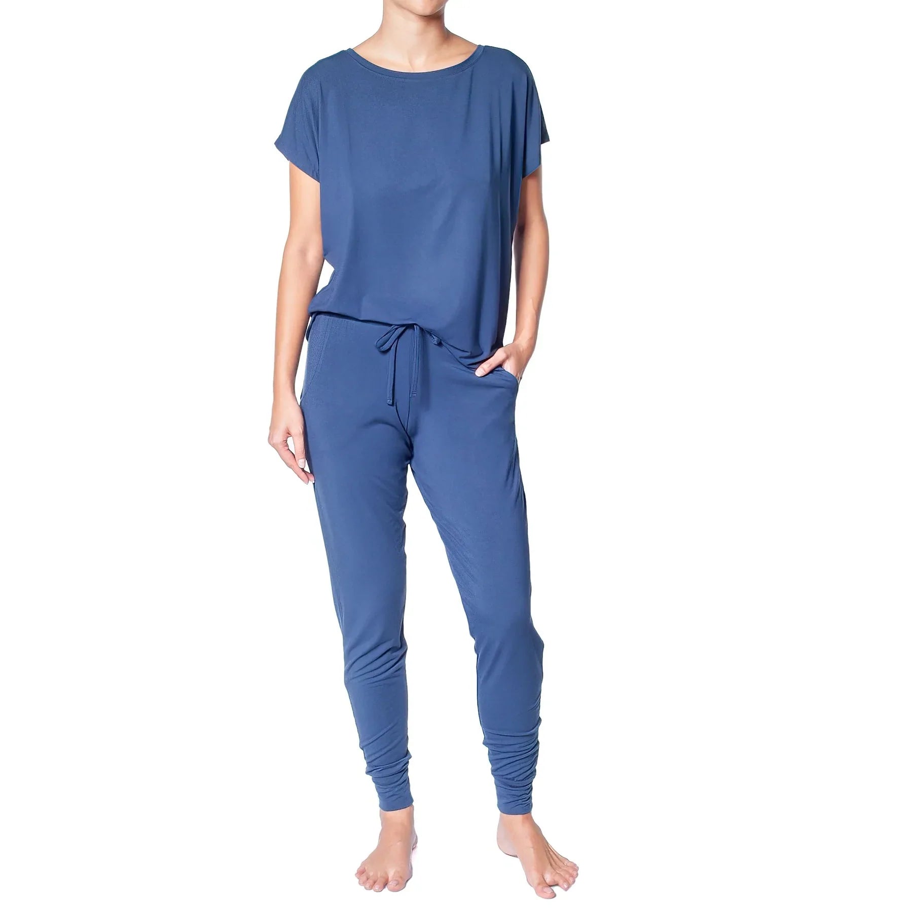 HUIT Jeanne Jogger Comfortable Distressed Straight-Leg Jeans