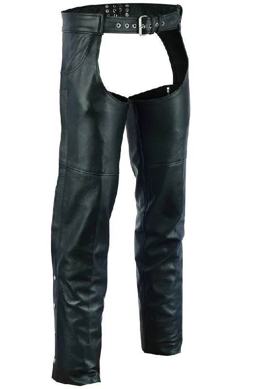 DS402 Unisex Chaps with 2 Jean Style Pockets Comfortable Faded High-Rise Jeans