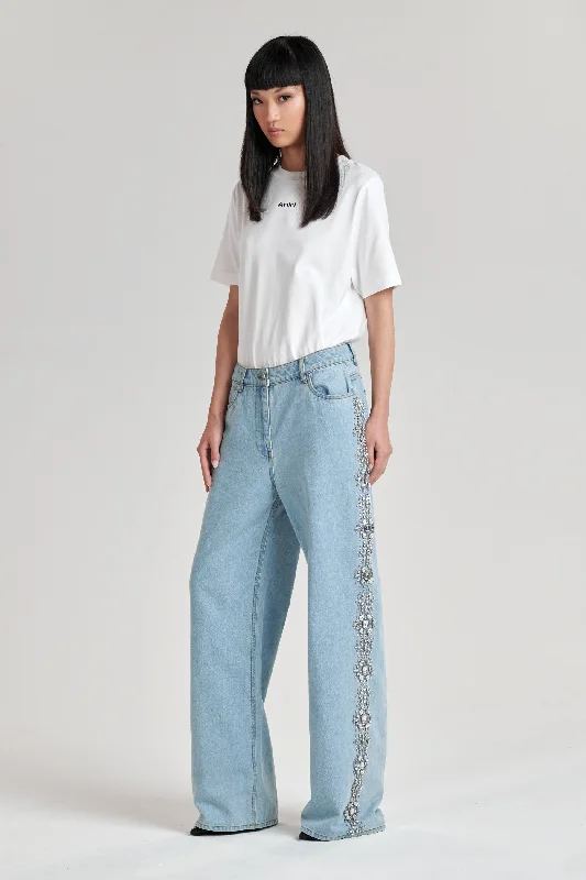 GOODE EMBELLISHED JEAN Trendy Paperbag Waist Jeans