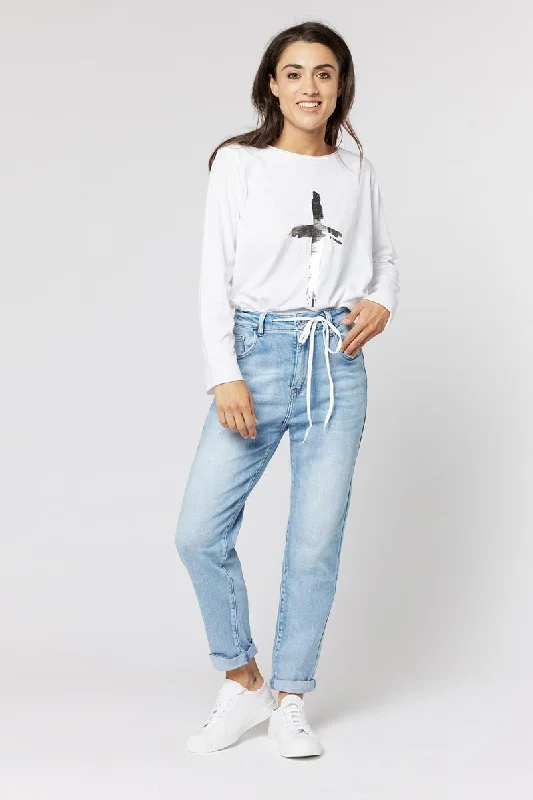 Italian Star - Legend Jean - Light Wash Stylish High-Waisted Denim