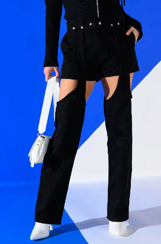 ITS A VIBE DENIM SHORT AND CHAPS JEAN Chic Faded Blue Jeans