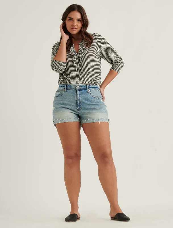 Lucky Brand Boyfriend Jean Short Sicily Ct Stylish Acid-Wash Jeans