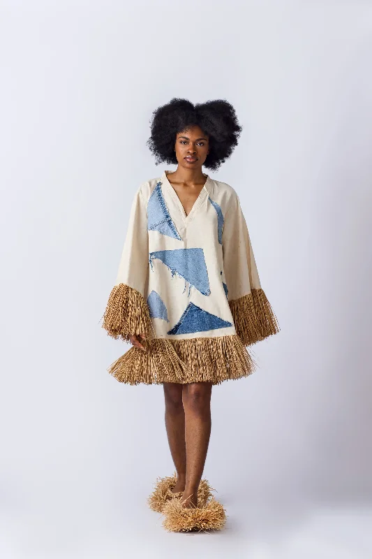 Raffia Doll Jean - Classic Blue Comfortable Straight-Legged Denim