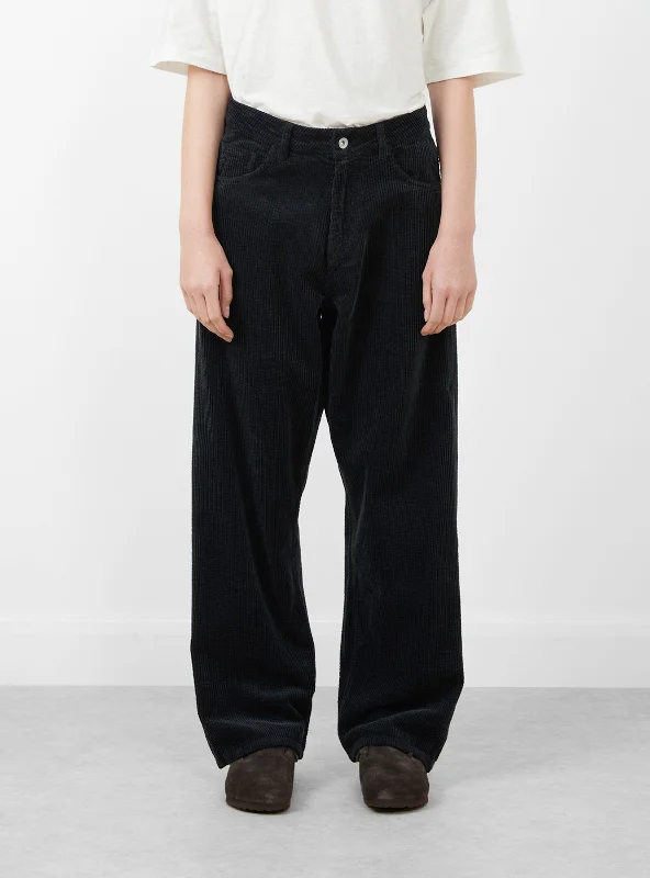 Silver Jean Black Corduroy Trendy Wide-Leg High-Waist Denim