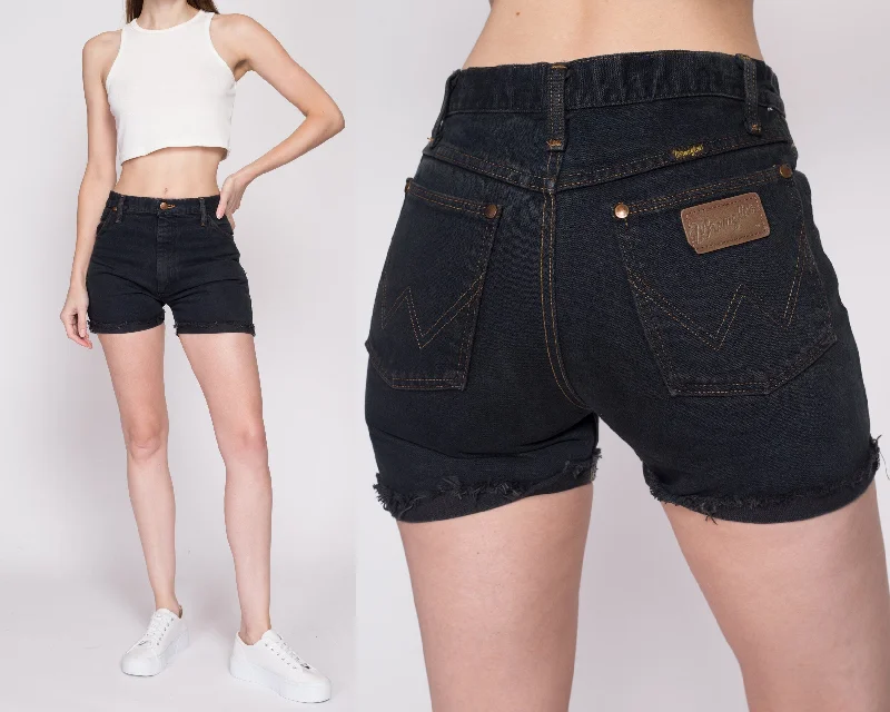 Small Vintage Wrangler Cuffed Jean Shorts Trendy Skinny High-Waist Jeans