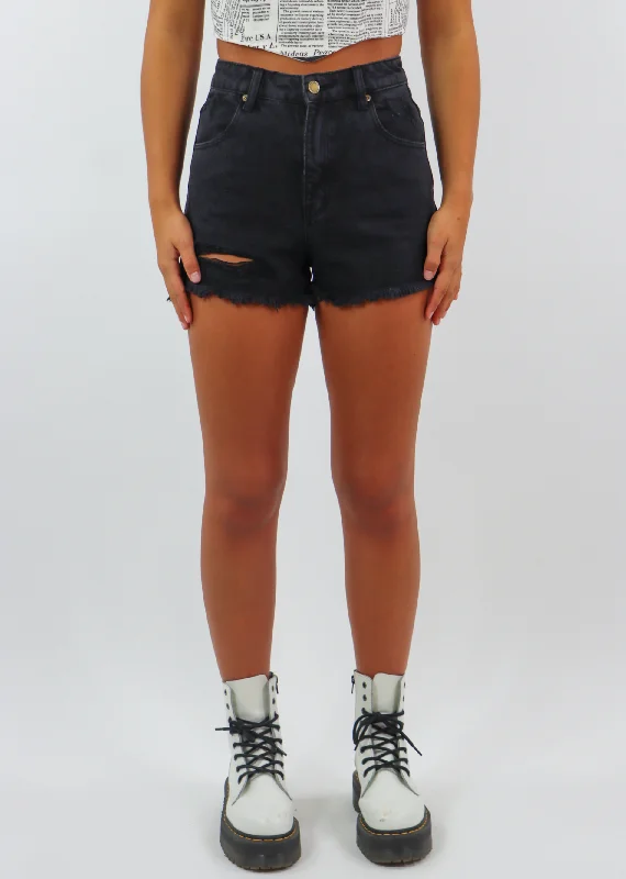 Rolla's Vamos A La Playa Jean Shorts ★ Black Elegant Dark-Wash Bootcut Jeans