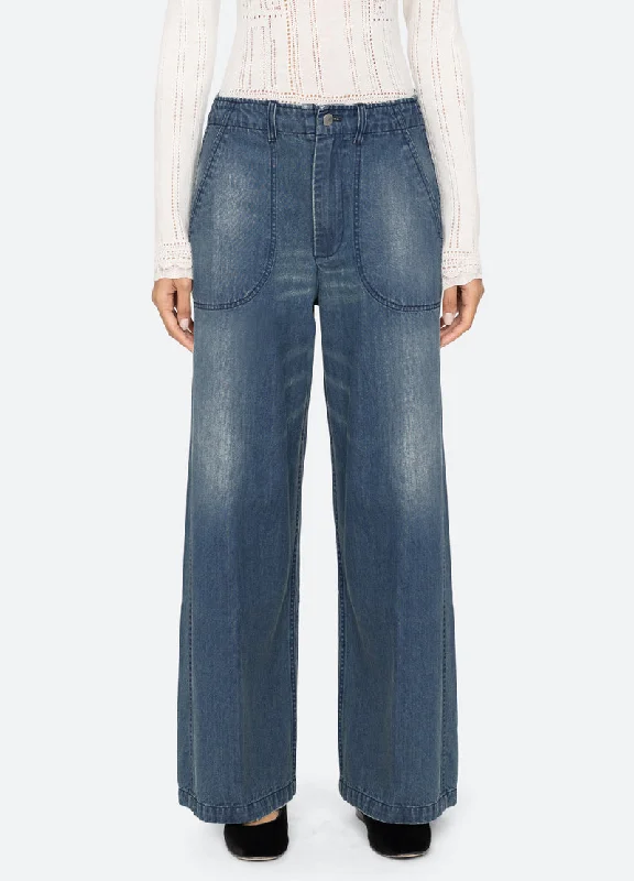 Amari Wide Leg Relaxed Jean Trendy Colored Denim Jeans