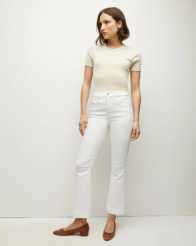 Carson High Rise Kick-Flare Jean Chic Rolled Cuff Denim Jeans