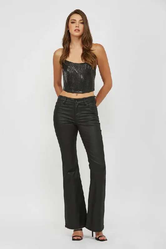 Hidden Denim Mid- Rise Flare Jean Fashionable Vintage Wash Jeans