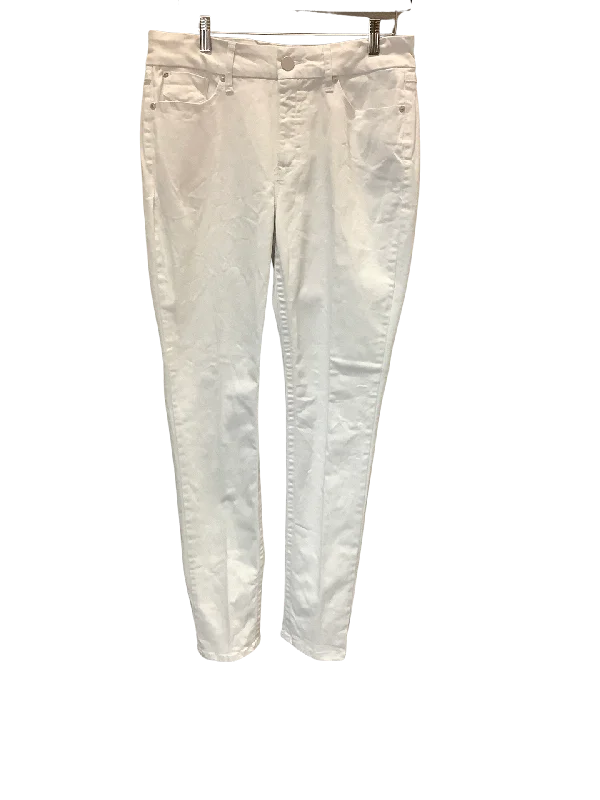 Seven 7  Women's High Rise Jean White Size: 10 Elegant Tapered Leg Denim