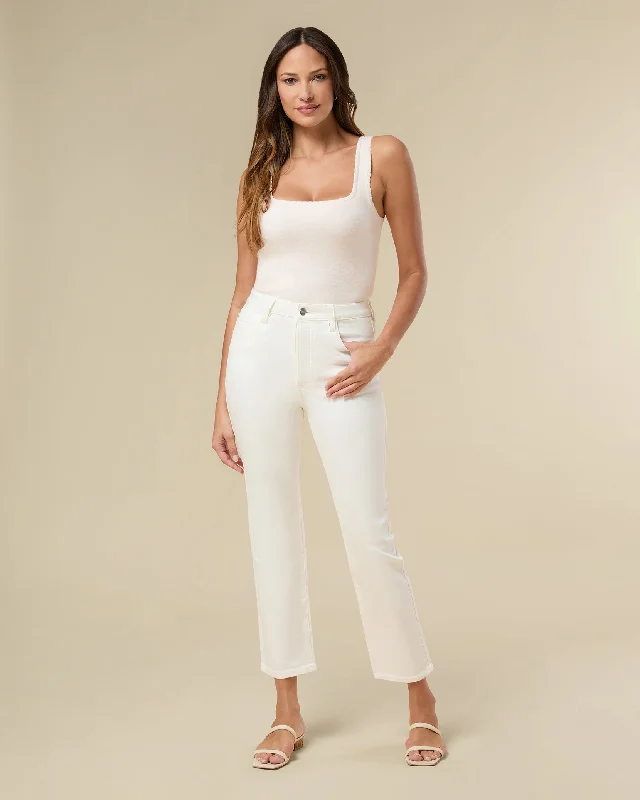Straight Leg Jean Comfortable Folded Hem Jeans