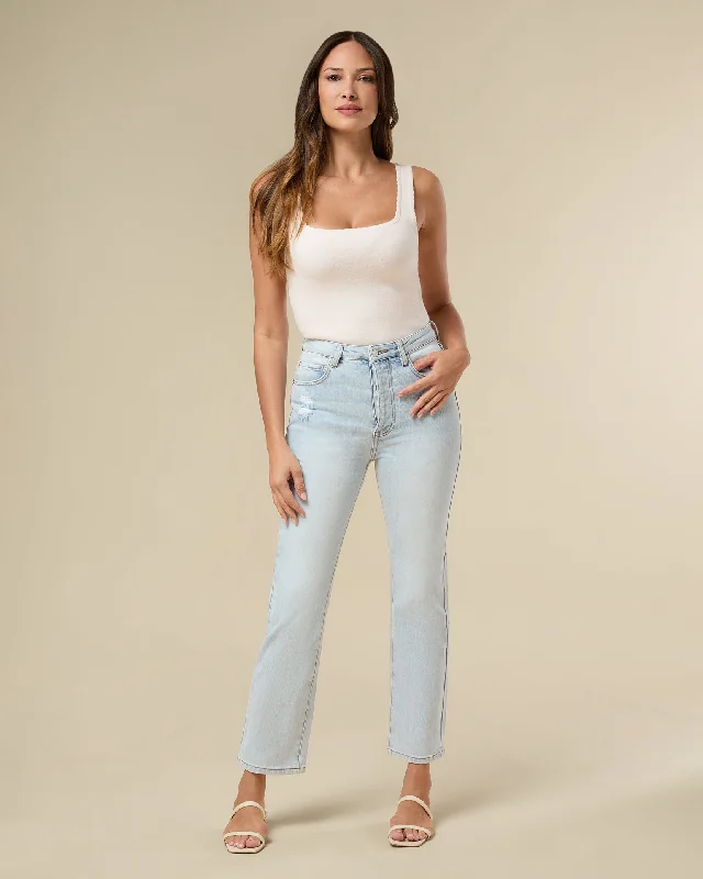 Straight Leg Jean Stylish Slim Fit Denim