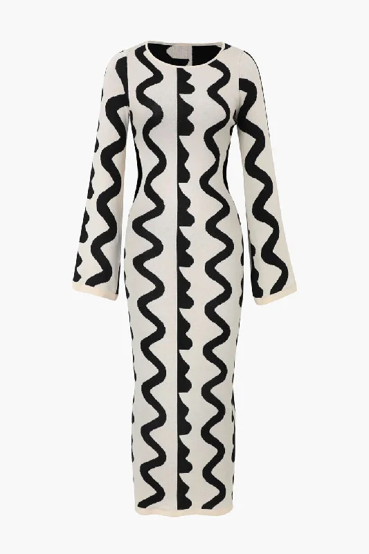 A&A Knitted Dreams Maxi Dress Comfortable Satin Maxi Dress