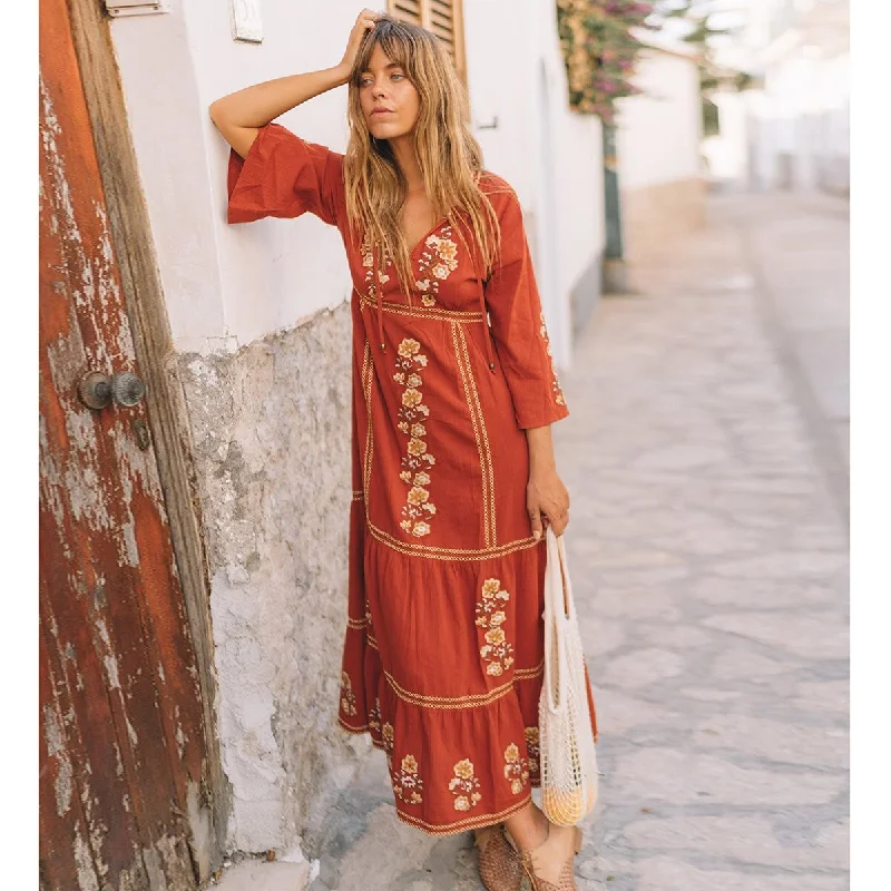 BerriesJam - Ally Story Squre Patchwork Maxi Dress Trendy Maxi Dress with Lace