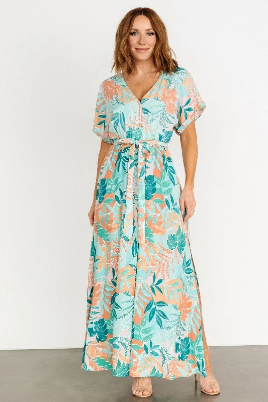 Belize Maxi Dress | Multi Print Elegant Velvet Maxi Dress